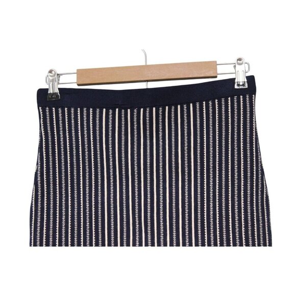 NWT ASTR Pencil Skirt Size Large Knit Navy White Striped Stretch Knee Length - Picture 7 of 12